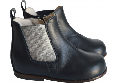 Bottines souples et confortables en cuir marine