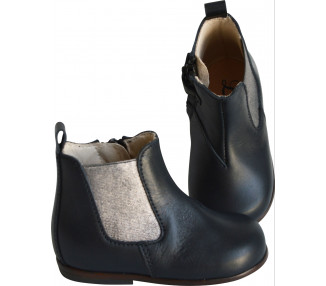 BOOTS SOUPLES- Bleu MARINE/argent