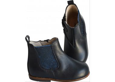 Boots pour filles en cuir souple et semelle antidérapante