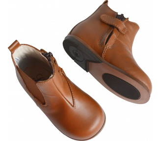 Boots Bottines SOUPLES élastique - cuir CAMEL