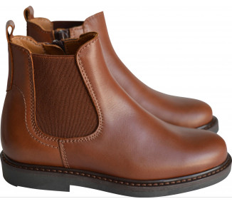 Boots bottines RESISTANTES élastique - cuir COGNAC