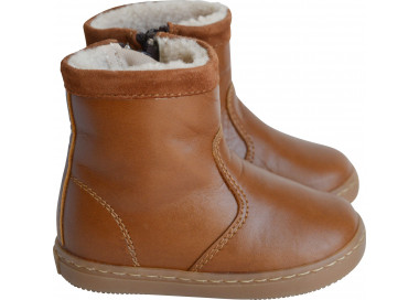 Bottines fourrées laine naturelle douce pour bébés filles et garçons