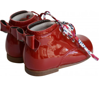 Chaussures bébé Bottillons fille Albertine - cuir vernis ROUGE