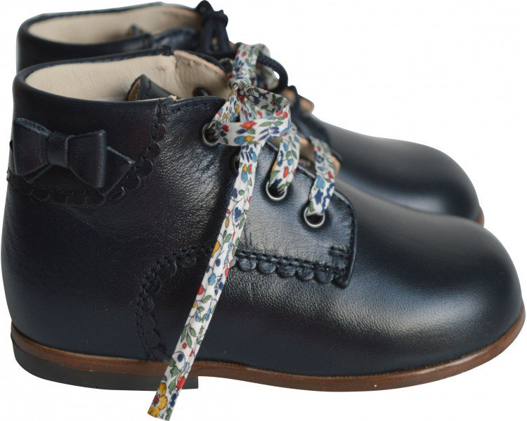 Bottillons à noeuds en cuir souple pour bébé fille Bottillons à noeuds en cuir souple pour bébé fille
