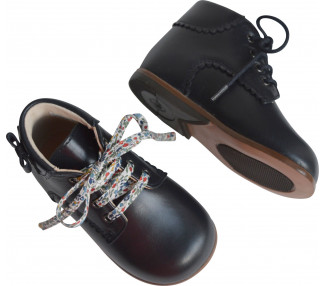 Chaussures Bottillons SOUPLES Clarence noeud - cuir MARINE