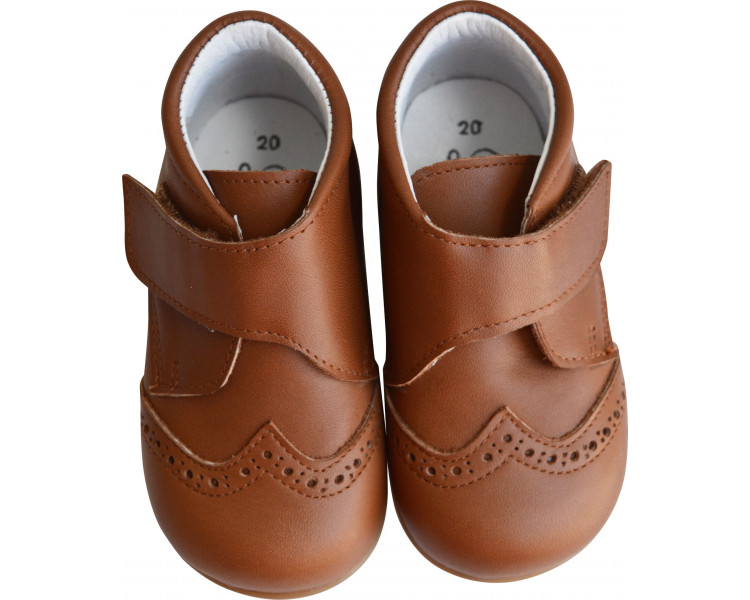 Chaussures Bottillons SCRATCH SOUPLES bébé Azylis - cuir CAMEL