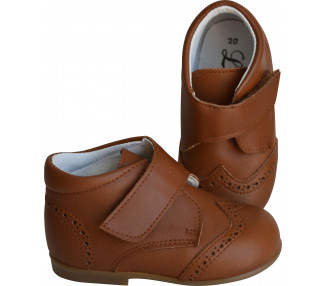 Chaussures Bottillons SCRATCH SOUPLES bébé Azylis - cuir CAMEL