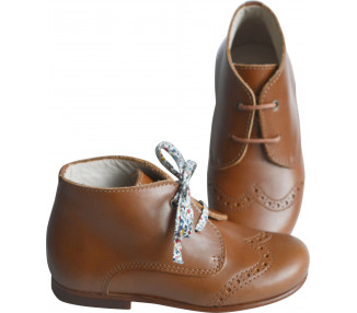 Chaussures montantes à lacets pour enfants en cuir confortable