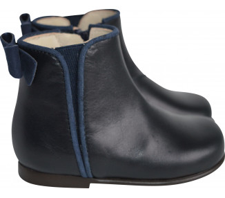 Bottines Boots fille Albertine - cuir MARINE