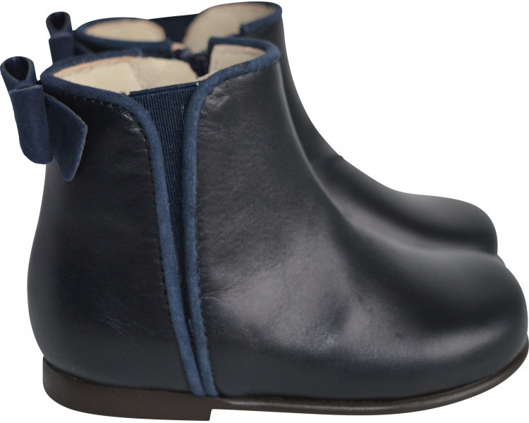 Bottines Boots fille Albertine - cuir MARINE