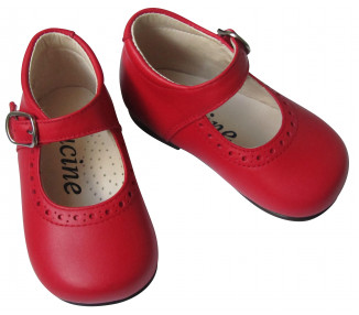 Chaussures Babies Charles IX Alice à boucle - cuir ROUGE vif