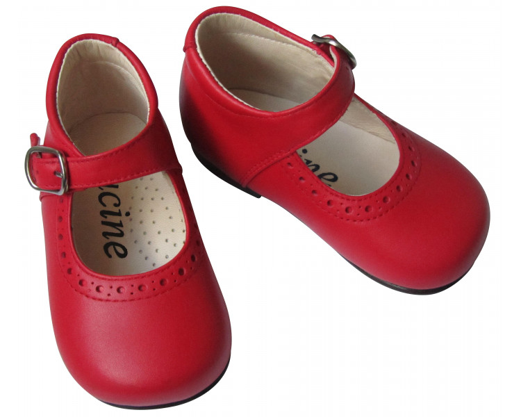 Chaussures Babies Charles IX Alice à boucle - cuir ROUGE vif