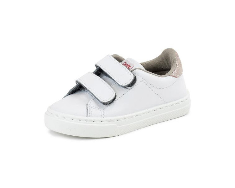 Baskets cuir VELCRO - BLANC/rose pâle Baskets cuir VELCRO - BLANC/rose pâle