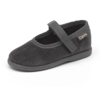 PANTOUFLES velcro - velours gris t20-23