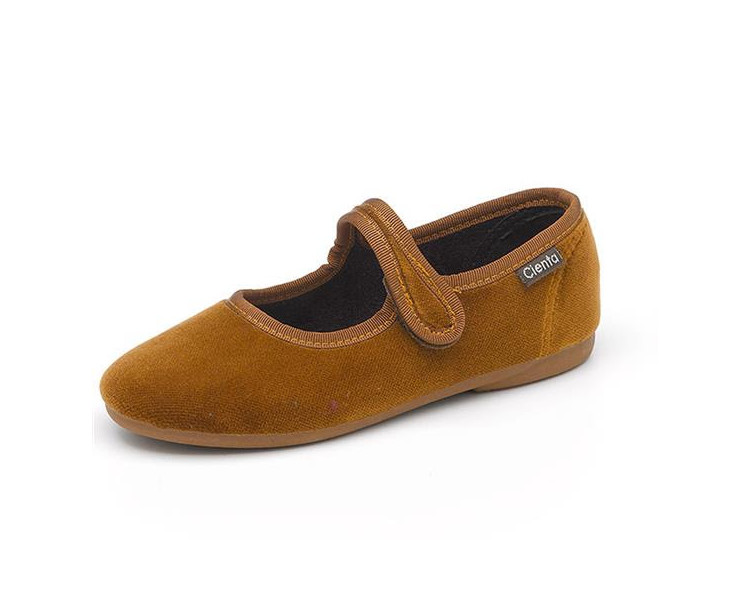 PANTOUFLES velcro - velours moutarde t23-39 PANTOUFLES velcro - velours moutarde t23-39