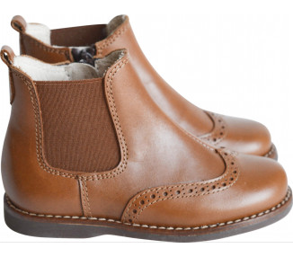 Boots bottines RESISTANTES élastique bout golf - cuir CAMEL