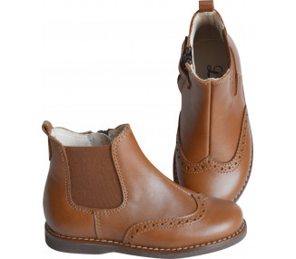 Boots bottines RESISTANTES élastique bout golf - cuir CAMEL