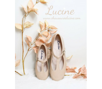 Chaussures fille Salomé à boucle Chloé - cuir vernis ROSE nude