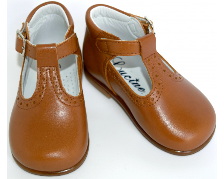 Chaussures Salomé bébé en cuir camel à boucle