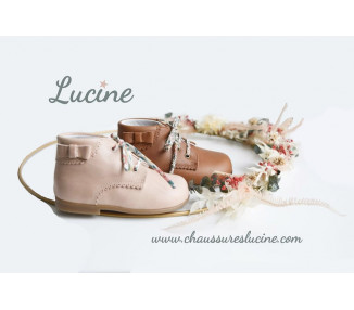 Chaussures Bottillons SOUPLES Azylis noeud côté - cuir CAMEL