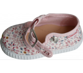 Chaussures Sandales en TOILES Salomé BEBE - FLEURS - ROSE pâle