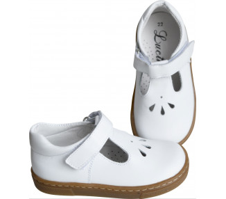 Aubin SOUPLES Velcro - cuir BLANC