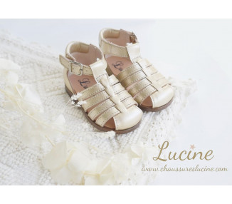 Nu-pieds souples en cuir pour bébés semelle antidérapante