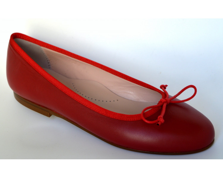 Ballerines 2025 rouges cuir