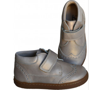 Chaussures à scratchs en cuir pour bébé et enfant fille