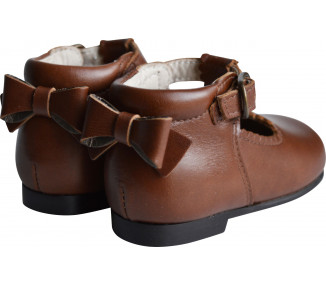 Chaussures bébé Bottillons Salomé fille Albertine - cuir Cognac