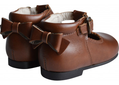 Chaussures ouvertes salomé en cuir pour bébé fille