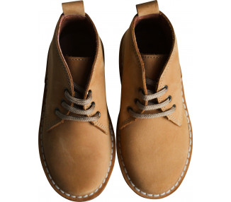 Chaussures garçon derbies à lacets Victor - nubuck CAMEL