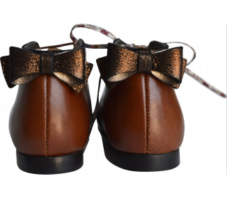 Chaussures bébé Bottillons fille Albertine - cuir COGNAC bronze