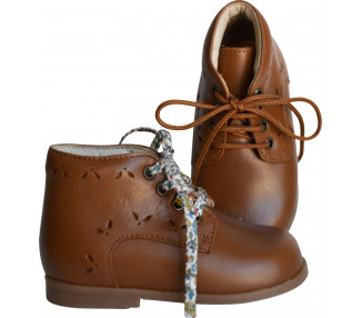 Chaussures Bottillons SOUPLES Clarence pétales - cuir CAMEL