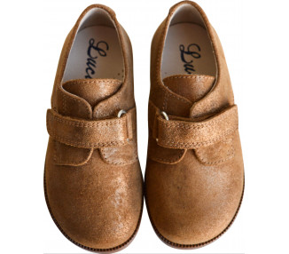 Chaussures fille RESISTANTES SCRATCH Gaël - cuir CAMEL irisé