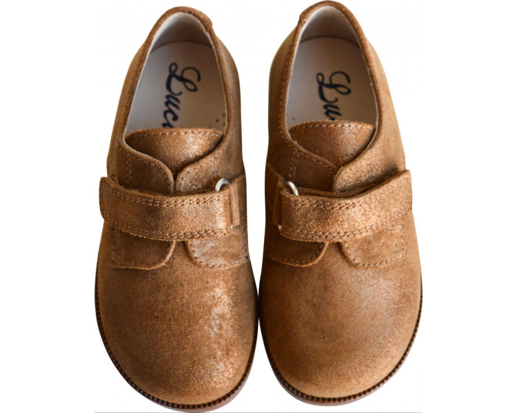 Chaussures fille RESISTANTES SCRATCH Gaël - cuir CAMEL irisé