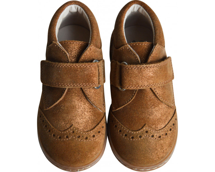 Léon VELCROS t23 à 27- cuir CAMEL irisé Léon VELCROS t23 à 27- cuir CAMEL irisé
