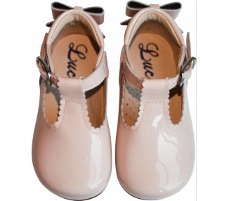 Chaussures ouvertes salomé pour bébé fille en cuir vernis