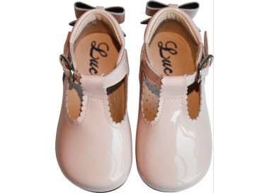 Chaussures bebe Bottillons Salome fille Albertine cuir vernis ROSE NUDE Chaussures Lucine