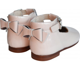 Chaussures bébé Bottillons Salomé fille Albertine - cuir vernis ROSE NUDE