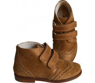 Boots bottines SCRATCH RESISTANTES fille - cuir camel irisé