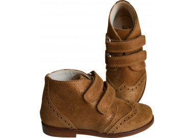 Boots bottines SCRATCH RESISTANTES fille cuir camel irise Chaussures Lucine