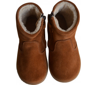 Bottines entièrement fourrées en laine de mouton chaude et confortable
