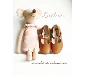 Chaussures fille Salomé à boucle Emilie - cuir CAMEL