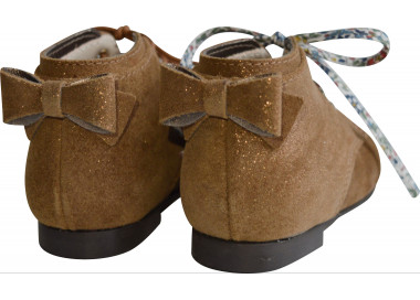 Chaussures Bébés à noeuds camel irisé