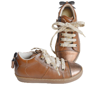 Sneakers ZIP - cuir CAMEL/camel irisé