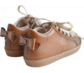 Sneakers ZIP - cuir CAMEL/camel irisé