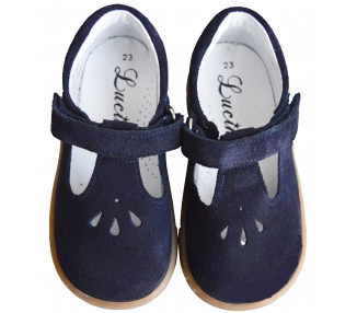 Chaussures mixtes Salomé à scratch en nubuck résistant