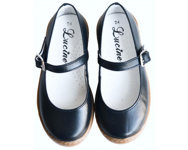Chaussures fille SOUPLE à boucle Flexine - cuir MARINE Chaussures fille SOUPLE à boucle Flexine - cuir MARINE