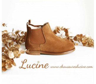 Boots bottines MIXTES RESISTANTES elastique nubuck CAMEL Chaussures Lucine